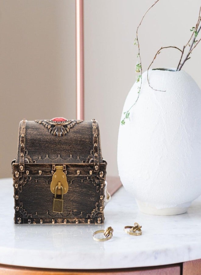 Vaguelly Large Pirate Treasure Chest for Kids - Vintage Lockable Storage Box with Key for Toys Gems and Special Treasures - Ideal for Birthday Parties Halloween Christmas and Imaginative Play - Image 2