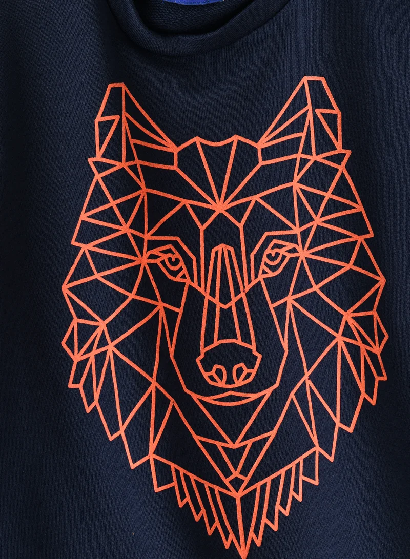 JAM Boys' Geometric Wolf Graphic Sweatshirt