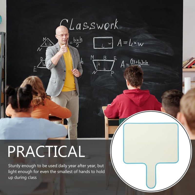 Hanging space save Double-Sided Handheld Answer Whiteboard Paddle, Erasable Quick Response Writeable Board for Classroom Interaction, Teaching Prop in Blue, Processed natural substance - Image 5