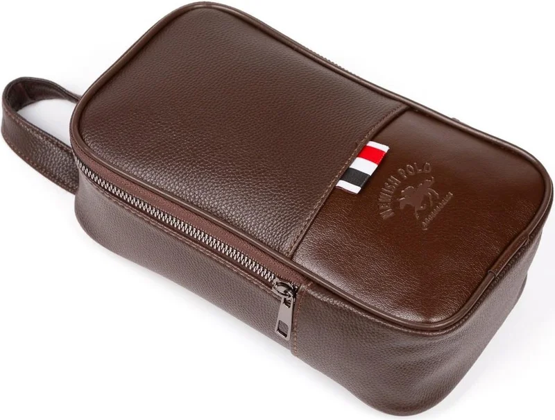 نيويش بولو Brown Clutch Shaving & Makeup Bag