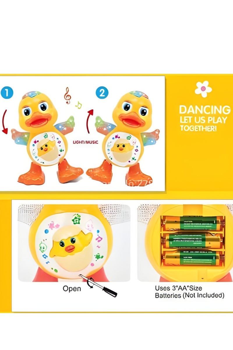 Kurtzy Dancing Duck With Music Flashing Lights And Real Action Fun Toy For Kids 19x10.5x10.5cm - Image 3