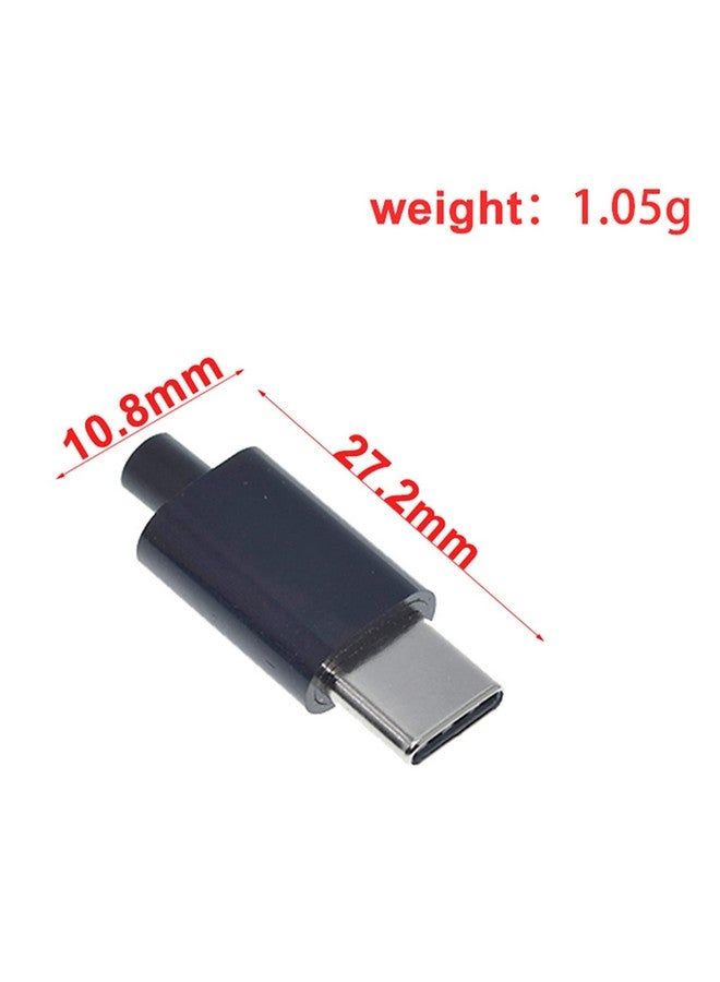 ANMBEST 20 مجموعة من موصلات USB 3.1 Type C الذكورية ذات 24 سنًا وواجهة خط بيانات لحام 24 سنًا ووحدة دعم لوحة PCB (10 مجموعات باللون الأسود + 10 مجموعات باللون الأبيض) - Image 5