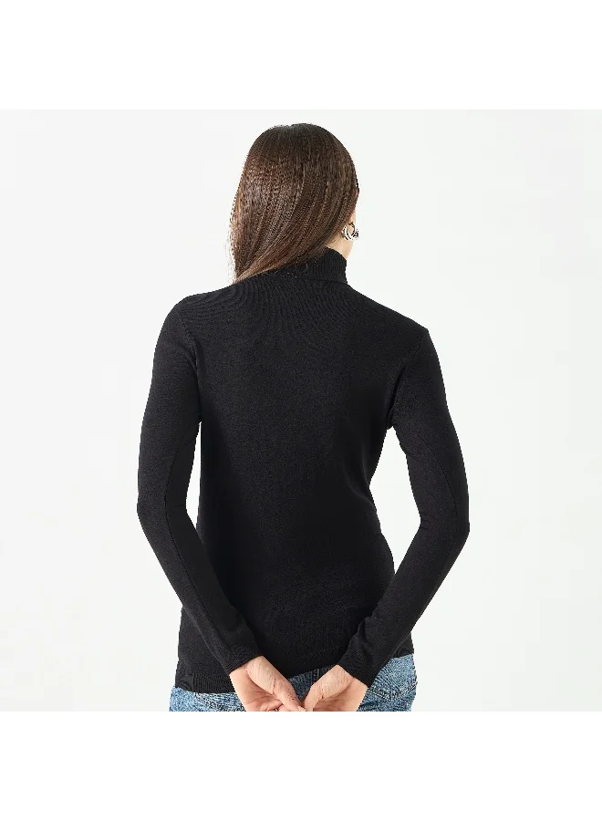 2Xtremz 2Xtremz Textured High Neck Sweater with Long Sleeves