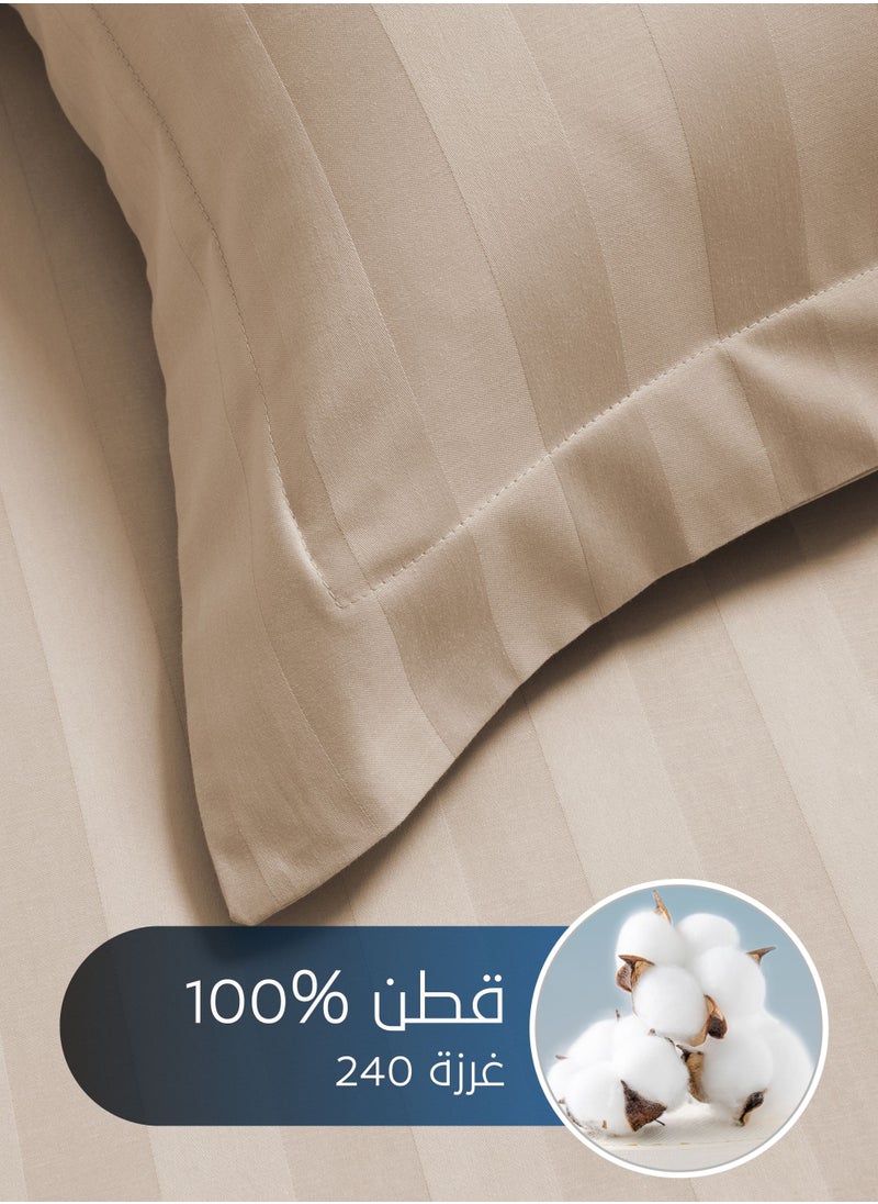 Master Home Textile Cotton Hotel Duvet Cover Sets, Fits 200 cm x 200 cm Size Bed,  6 Pcs King Size, Hotel Stripe Pattern  - Image 4