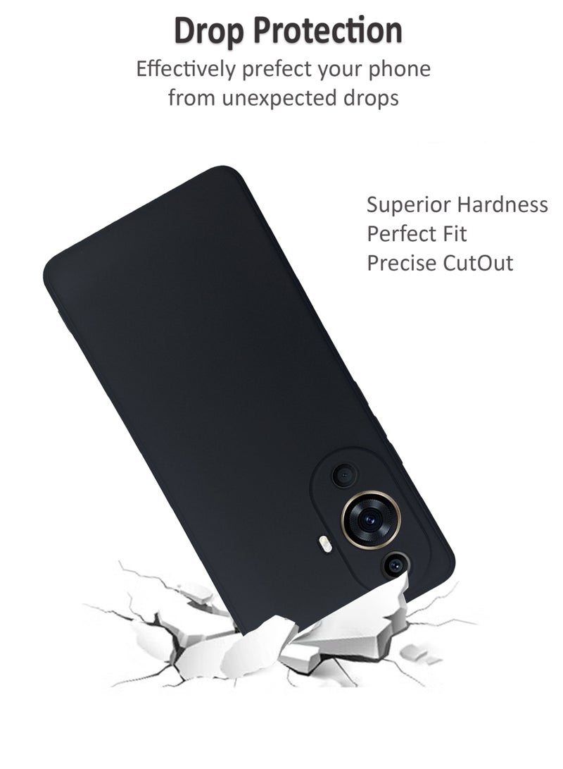 ولديك غطاء حماية خلفي من السيليكون لهاتف هواوي نوفا 11 برو - أسود - Image 4