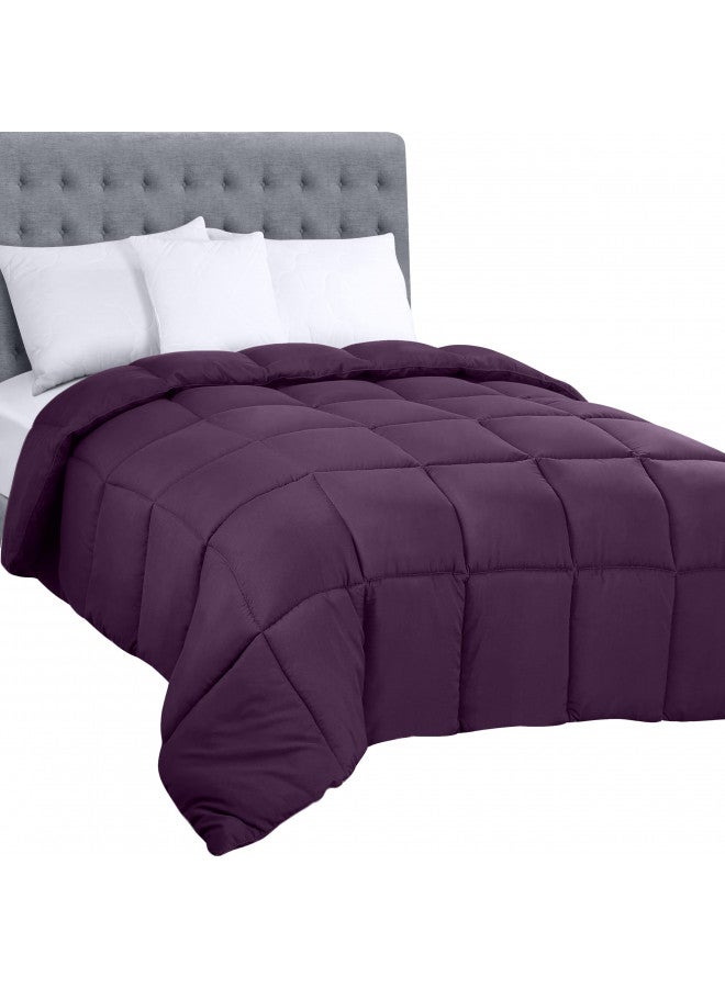 Utopia Bedding Utopia Bedding All Season 250 GSM Comforter - Plush Siliconized Fiberfill Comforters - Box Stitched (Plum, Queen)  - Image 1