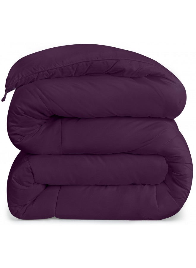 Utopia Bedding Utopia Bedding All Season 250 GSM Comforter - Plush Siliconized Fiberfill Comforters - Box Stitched (Plum, Queen)  - Image 4