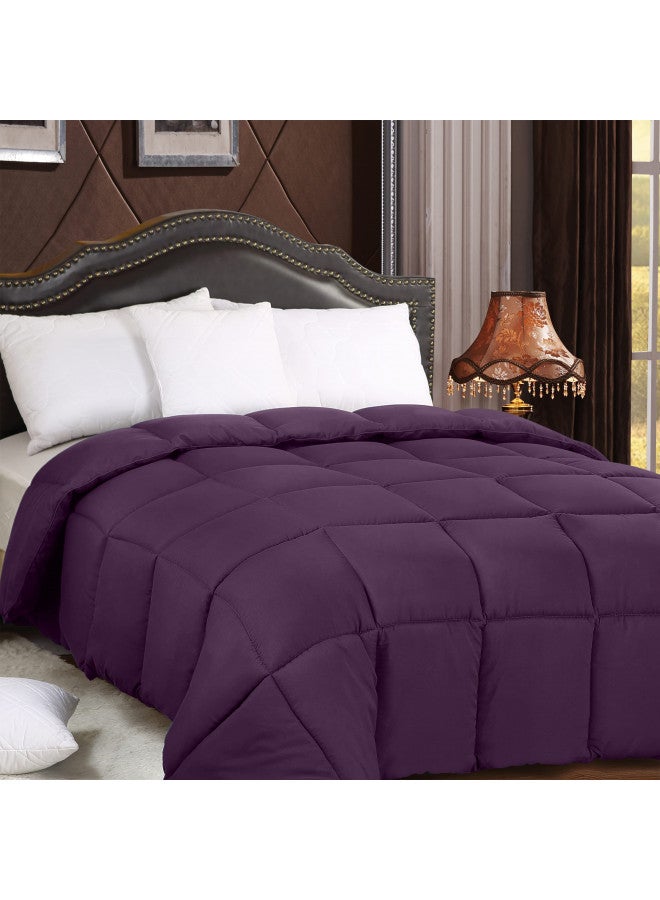 Utopia Bedding Utopia Bedding All Season 250 GSM Comforter - Plush Siliconized Fiberfill Comforters - Box Stitched (Plum, Queen)  - Image 5