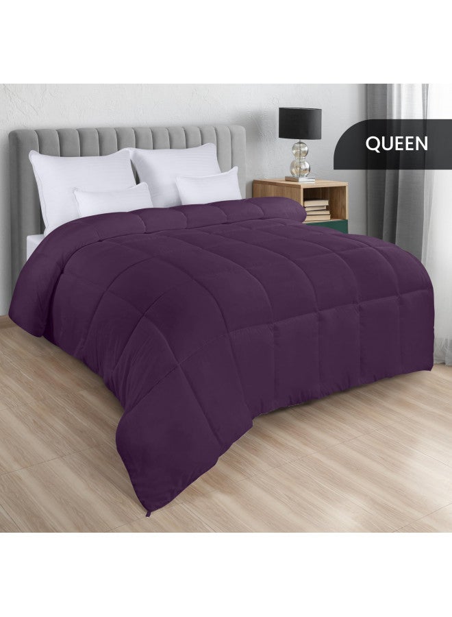 Utopia Bedding Utopia Bedding All Season 250 GSM Comforter - Plush Siliconized Fiberfill Comforters - Box Stitched (Plum, Queen)  - Image 2