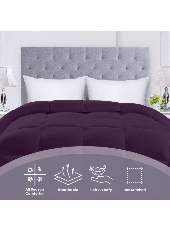 Utopia Bedding Utopia Bedding All Season 250 GSM Comforter - Plush Siliconized Fiberfill Comforters - Box Stitched (Plum, Queen)  - Image 3