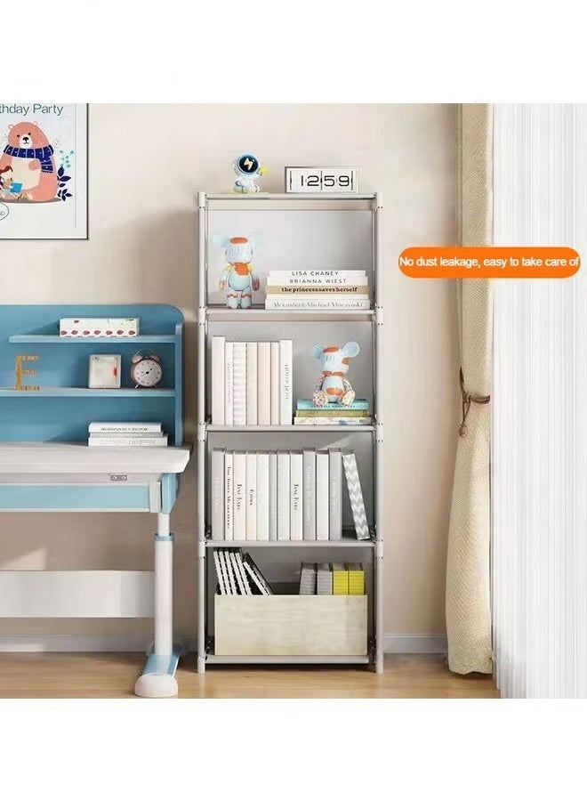 ييجيا السلع المنزلية خزائن كتب عمودية ممتدة من الأرض إلى السقف مع 5 طوابق و 4 شبكات مع حاويات خلفية ، ورفوف تخزين عمودية مستطيلة ، تستخدم في المكاتب المنزلية ، وغرف النوم ، وغرف المعيشة ، والمطابخ،والمهاجع المدرسية - سهلة التجميع ، وخزائن كتب متكاملة مقاومة للغبار ، ومنظم تخزين خزائن كتب بسيطة ، رمادي - Image 3