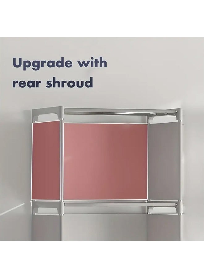 ييجيا السلع المنزلية خزائن كتب عمودية ممتدة من الأرض إلى السقف مع 5 طوابق و 4 شبكات مع حاويات خلفية ، ورفوف تخزين عمودية مستطيلة ، تستخدم في المكاتب المنزلية ، وغرف النوم ، وغرف المعيشة ، والمطابخ،والمهاجع المدرسية - سهلة التجميع ، وخزائن كتب متكاملة مقاومة للغبار ، ومنظم تخزين خزائن كتب بسيطة ، رمادي - Image 4