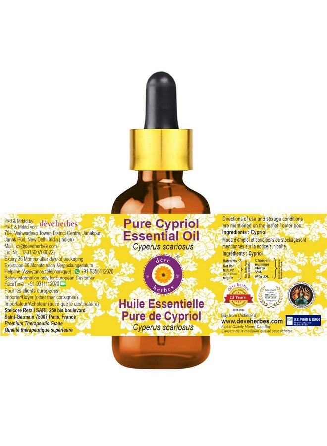 Deve Herbes Pure Cypriol Essential Oil (Cyperus Scariosus) With Glass Dropper Steam Distilled 50Ml - Image 3