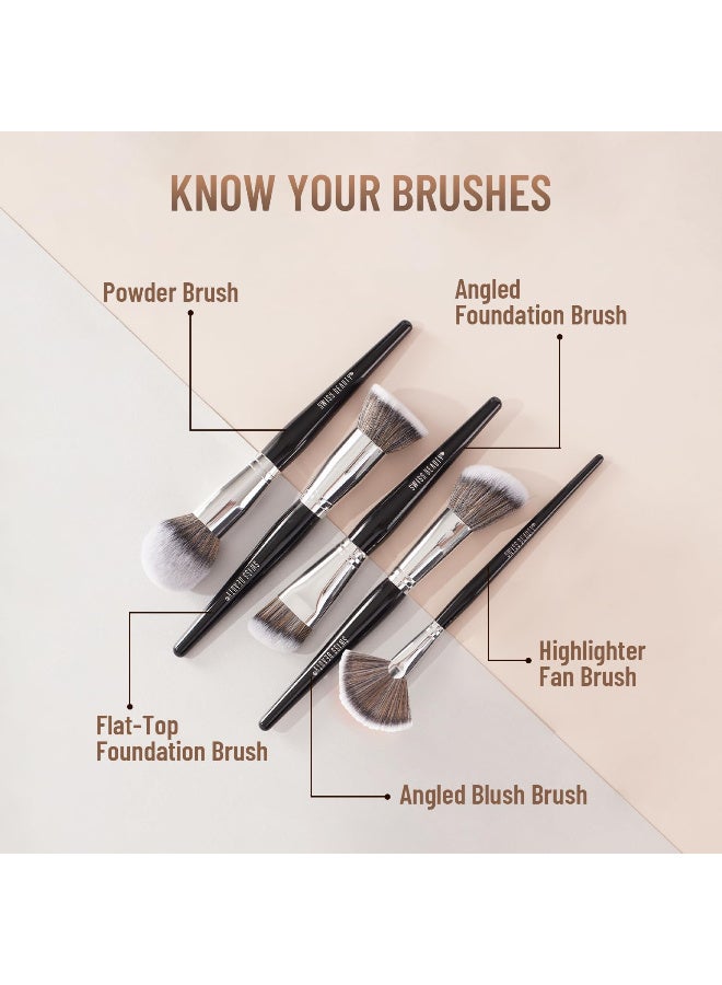 Swiss Beauty Professional Makeup Brush Set, 12Pcs - Transparent - Image 5