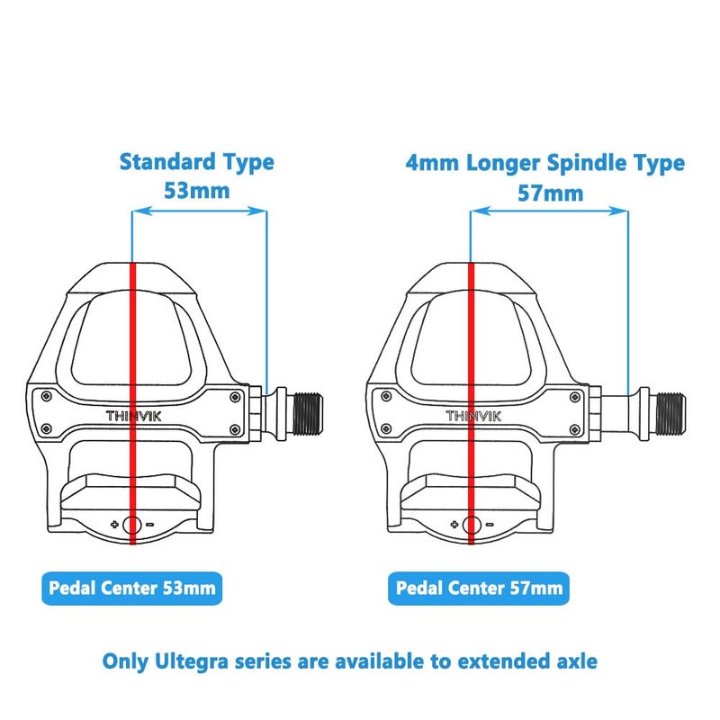 Thinvik Clipless Pedals Road Bike Cycling Pedals with Cleats Compatible with Shimano SPD SL System Pedal Center 53mm - Image 3