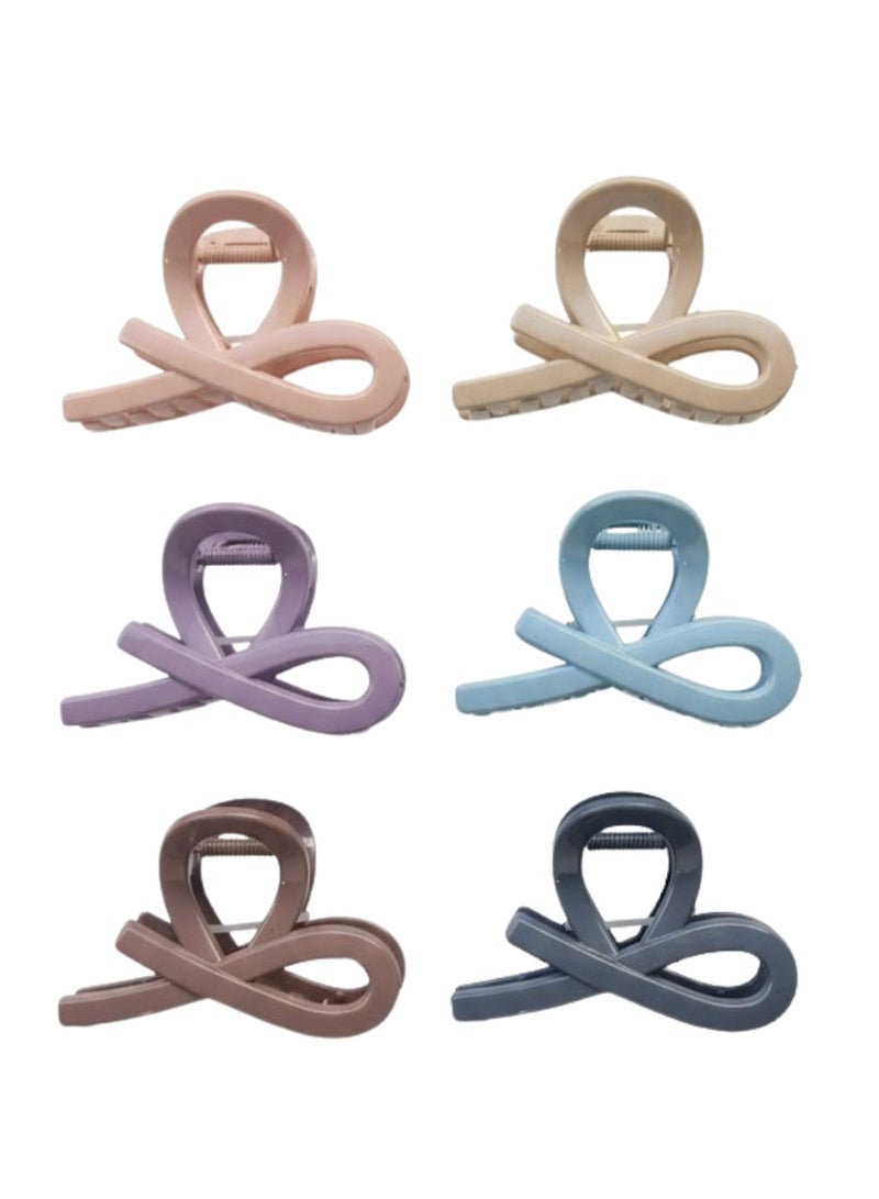 Dantiya 6 Pcs Hair Claw Clips for Women & Girls, Non-slip Strong Hold Plastic Jaw Clips for Thick or Medium Hair, Matte Finish Hair Catchers, Hair Accessories for Styling, Pinning Bangs, Buns & Everyday Hairstyles (Multi-Color) - Image 1