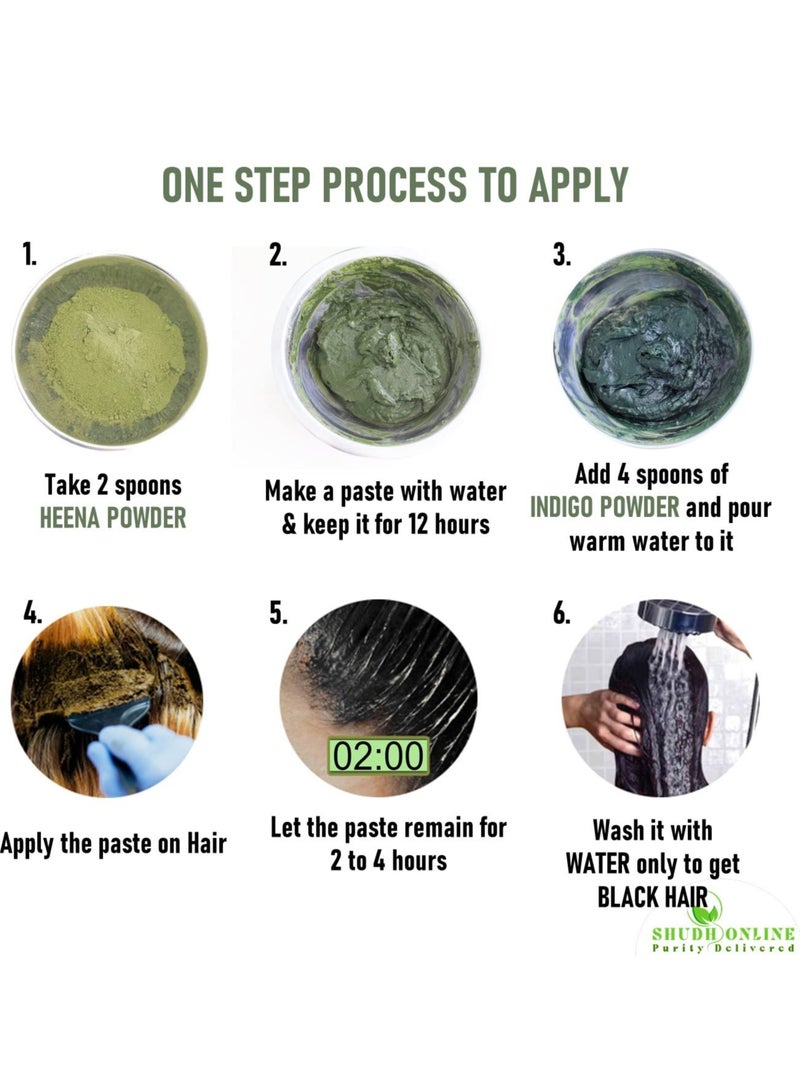 Shudh Online Indigo and Henna Powder Organic for Hair Colour (50 Grams each - 100 grams), avuri and Mehandi, Neela Amari, Natural Mehndi, Neel Patti, Cassia Obovata, Neelayamari, Neli Aku - Image 3