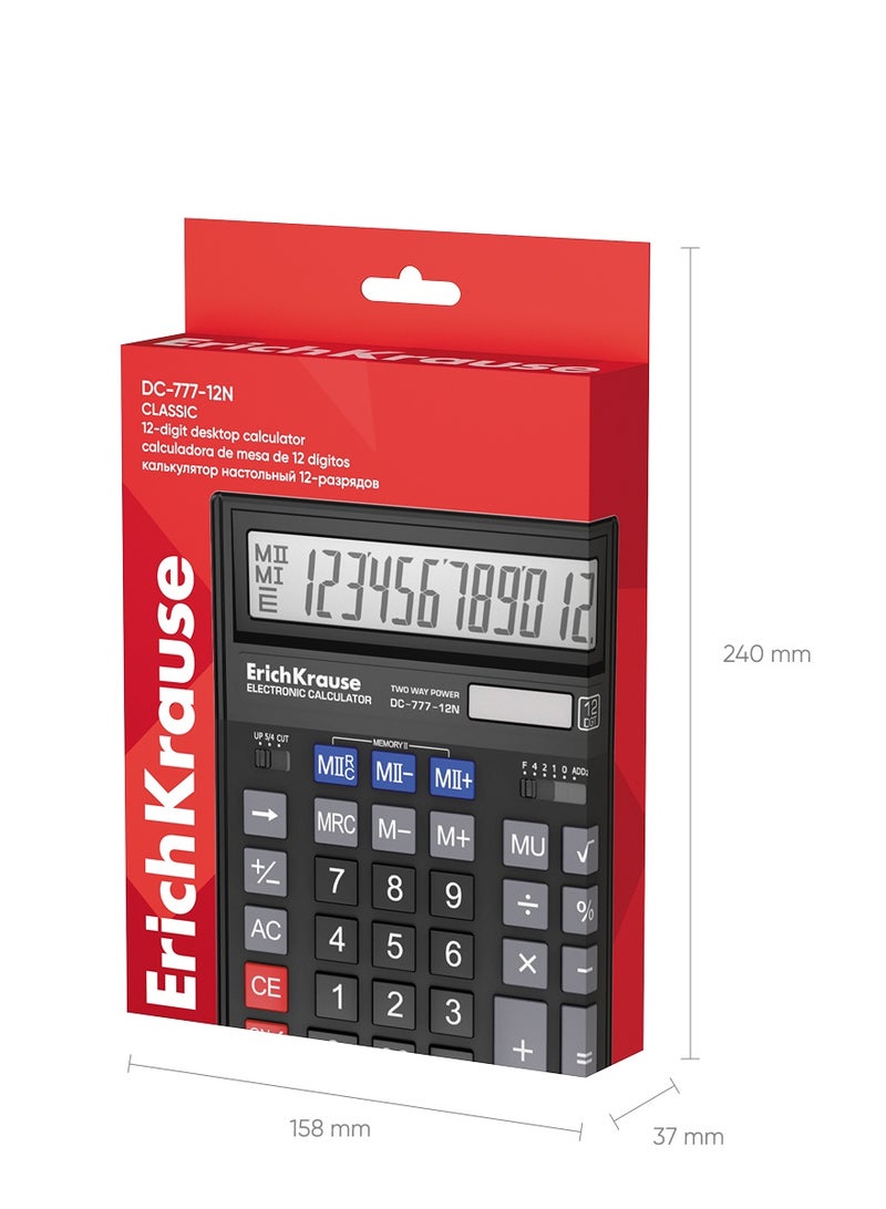 ErichKrause Desk electronic calculator 12-Digit DC-777-12N Classic, black (box 1 pc.) - Image 4