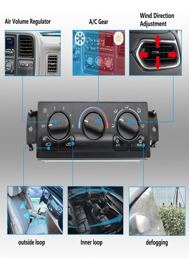 YITHSWAY 599-218 Front A/C Heater Climate Control Module Panel Switch for 1999-2002 Chevy Tahoe Avalanche Suburban Silverado 1500 2500 3500 HD, GMC Yukon Sierra 1500 2500 3500 HD HVAC Control Switchs - Image 4