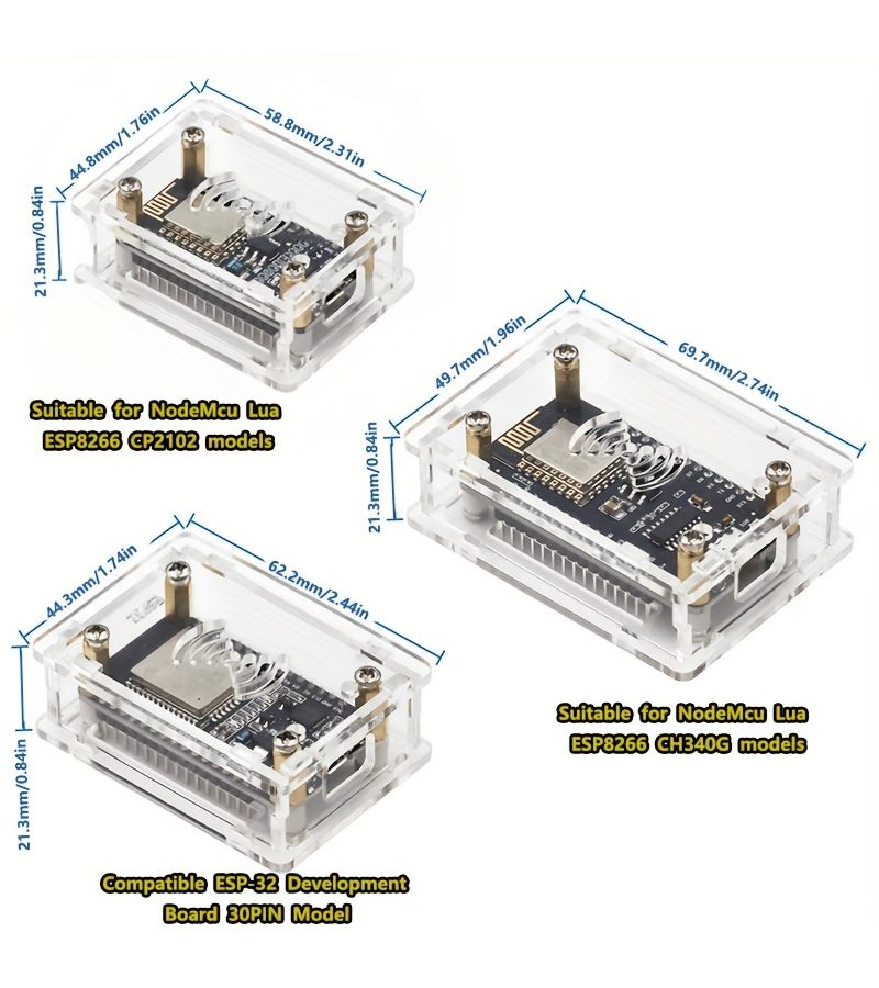 علبة أكريليك شفافة للوحة التطوير NodeMcu Lua CP2102 ESP32 - Image 2