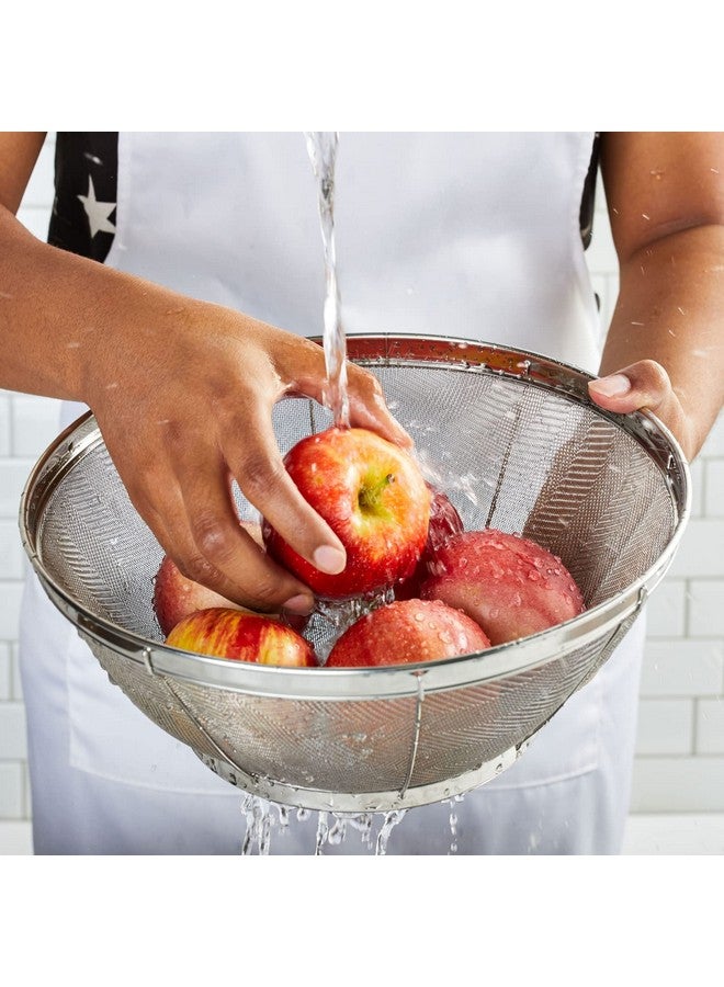 Juvale Large Fine Mesh Strainer for Kitchen - Metal Stainless Steel Colander for Rice, Pasta, Quinoa, Yogurt (11x4 In) - Image 1