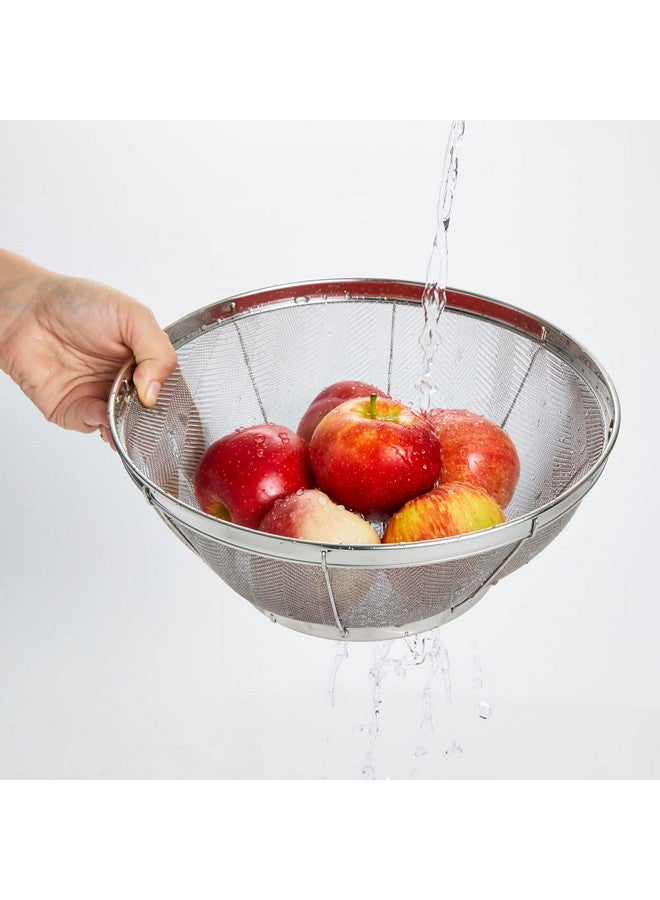 Juvale Large Fine Mesh Strainer for Kitchen - Metal Stainless Steel Colander for Rice, Pasta, Quinoa, Yogurt (11x4 In) - Image 2