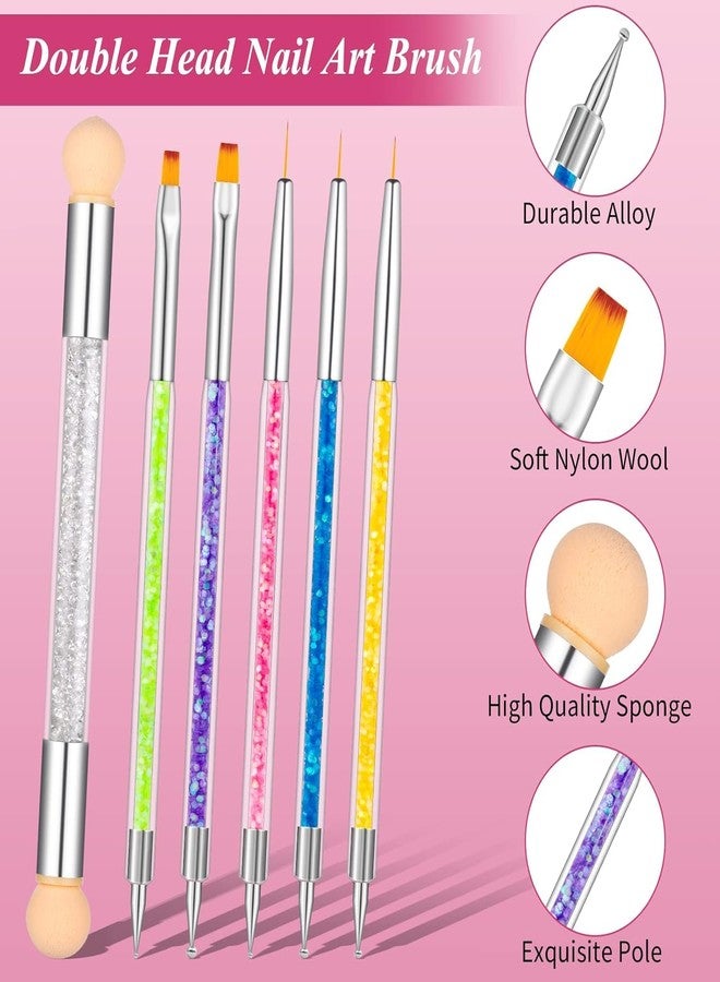 روبي فيس مجموعة فرش رسم الأظافر من روبي فيس، تتضمن فرشاة رسم الأظافر، قلم تنقيط، وفرشاة إسفنجية مزدوجة الرأس لتزيين الأظافر بدقة. - Image 4