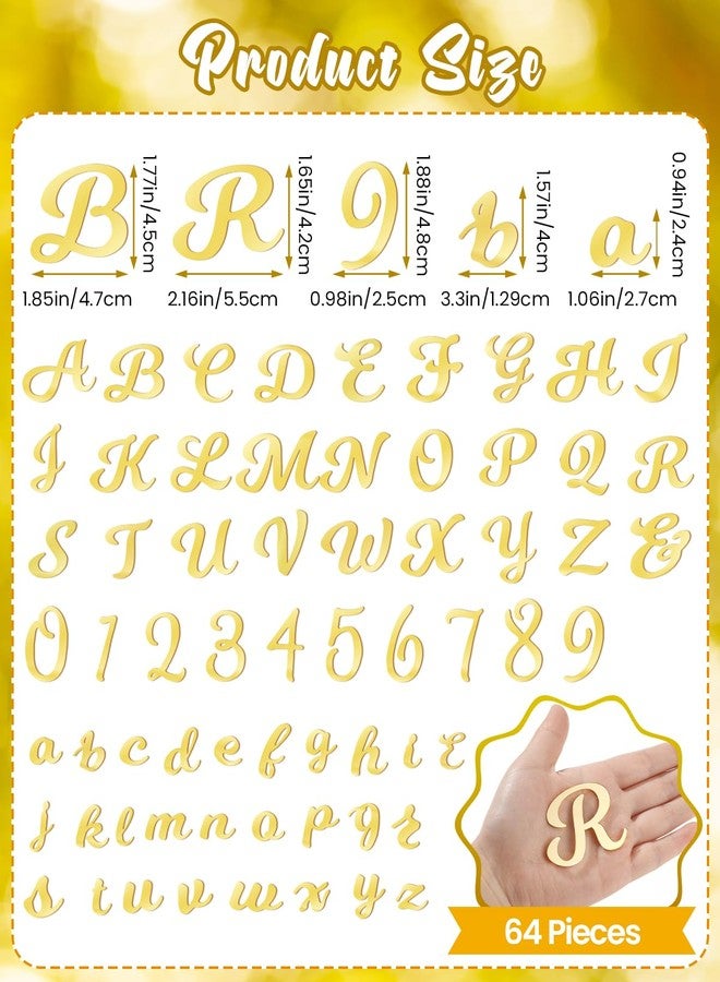 EORTA 64 Pcs Acrylic Letter Cake Topper, Personalized Alphabet Numbers Topper, Birthday Cake Decoration Picks for Anniversary Wedding Baby Shower Graduation Party Supplies, (gold) - Image 4