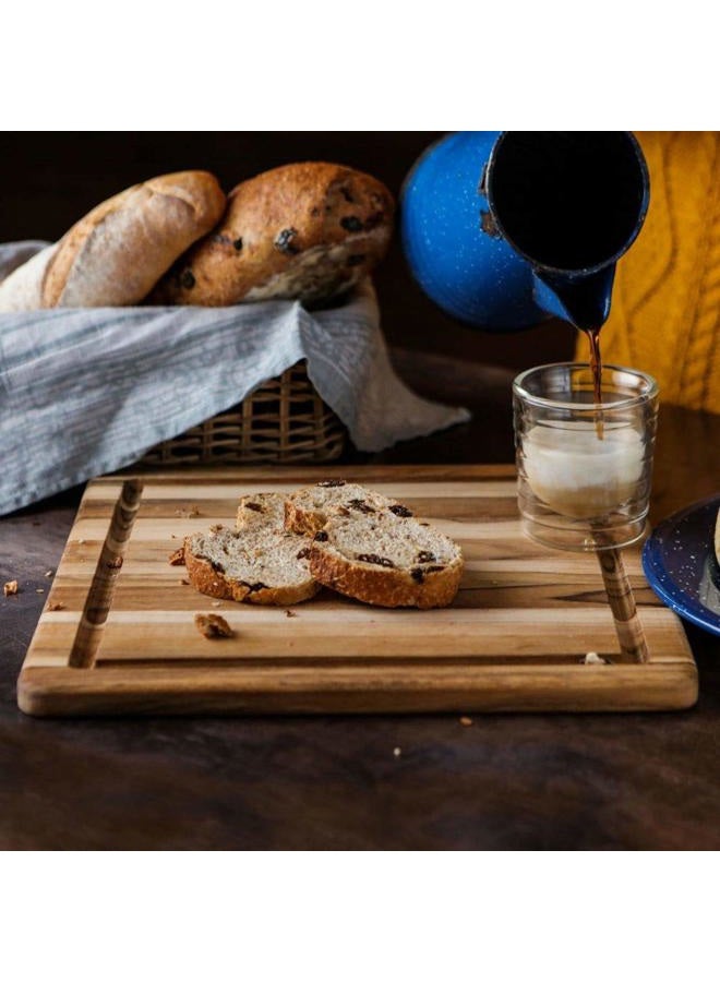 Teakhaus Cutting Board With Juice Canal - Square Teak Wood Serving Board (12 x 12 x .55 in.) - - Image 3