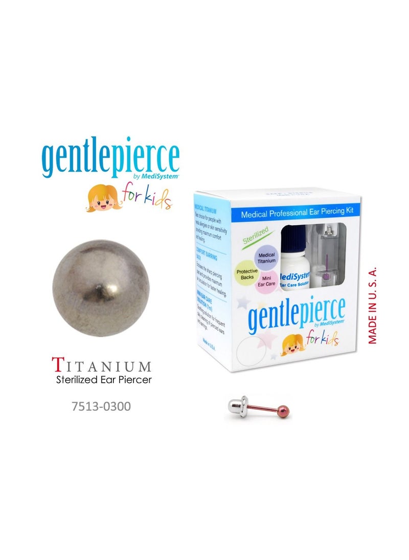 MediSystem Ear Piercing kit at Home Made from Titanium 4mm Ball Made in USA  - Image 1