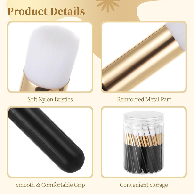 Eyelash Extension Cleansing Brush, Lash Shampoo Brushes With Clear Container, 60 Pcs Soft Dense Bristle Makeup Brush, 3.7 X 0.4 Inches Portable Cosmetic Brush For Shadow Blush Highlight - Image 3