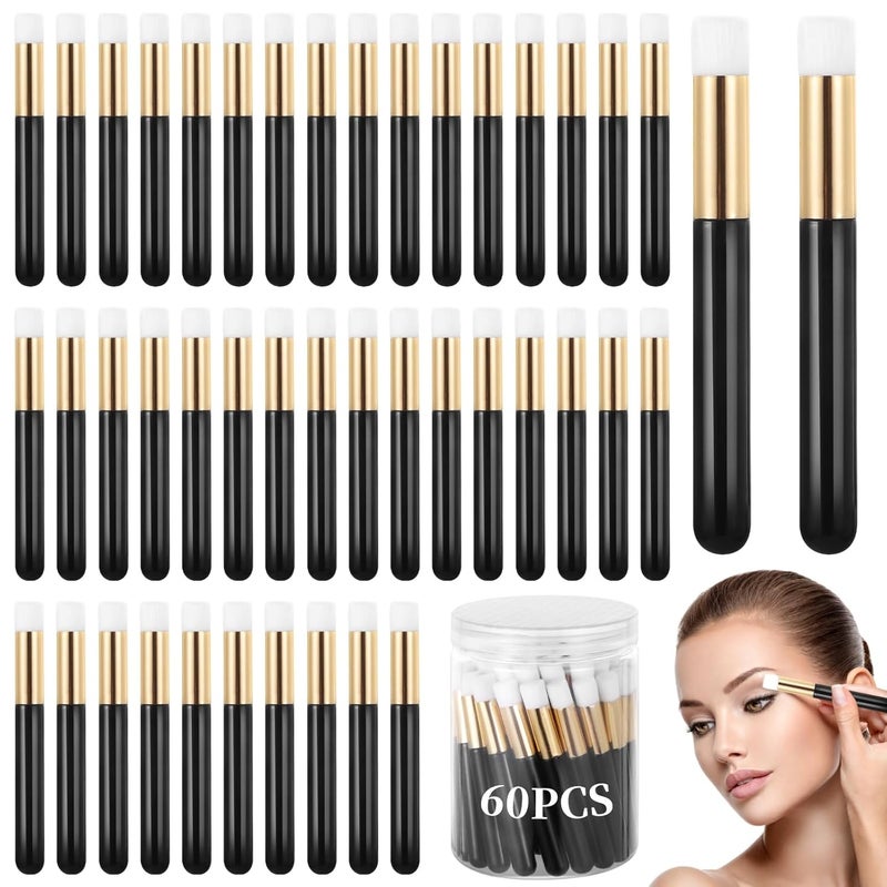 Eyelash Extension Cleansing Brush, Lash Shampoo Brushes With Clear Container, 60 Pcs Soft Dense Bristle Makeup Brush, 3.7 X 0.4 Inches Portable Cosmetic Brush For Shadow Blush Highlight - Image 1