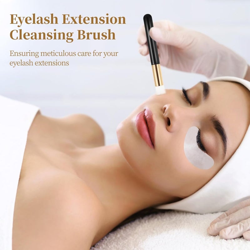 Eyelash Extension Cleansing Brush, Lash Shampoo Brushes With Clear Container, 60 Pcs Soft Dense Bristle Makeup Brush, 3.7 X 0.4 Inches Portable Cosmetic Brush For Shadow Blush Highlight - Image 2