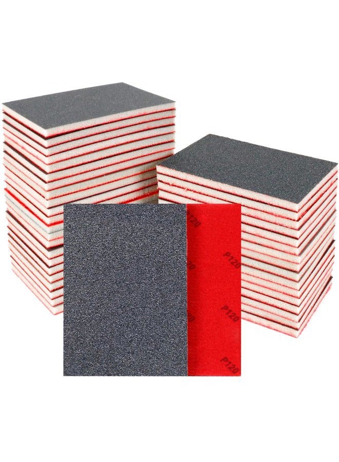 Pukamam 24 Pcs Sanding Sponge 120 Grit, Washable & Reusable Sanding Blocks for Wood, Metal, Drywall, Glazing, Wet Dry Sandpaper for Smooth Finishing - Image 1