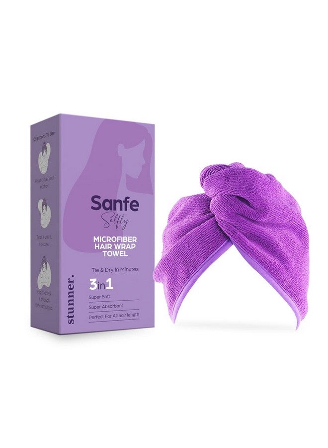 Sanfe Selfly Stunner Microfiber Hair Wrap Towel, White - Image 1