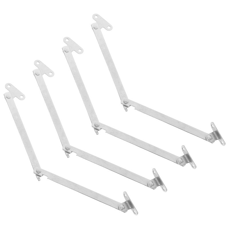Heavy Duty Iron Folding Cabinet Hinges Adjustable Support Bracket 4 Pack - Image 2