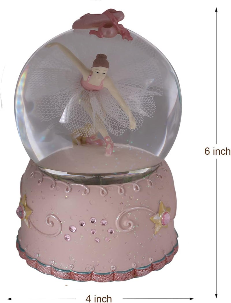 Singeek Swan Lake Music Box Ballerina Color Changing Lights Handpainted Dancing Ballerina Snow Globe Ballet Recital Gifts for Girls, Daughter, Granddaughter - Image 4