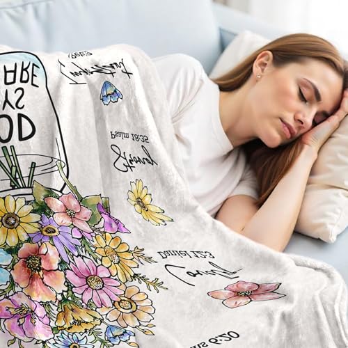 Damaigiift Christian Gifts for Women, Christian Blanket with Flowers, Birthday Gifts for Women, Baptism Religious Christmas Spiritual Gifts for Sister Daughter Girls Friend Mom, Soft Throw Blankets 50''x 60'' - Image 3