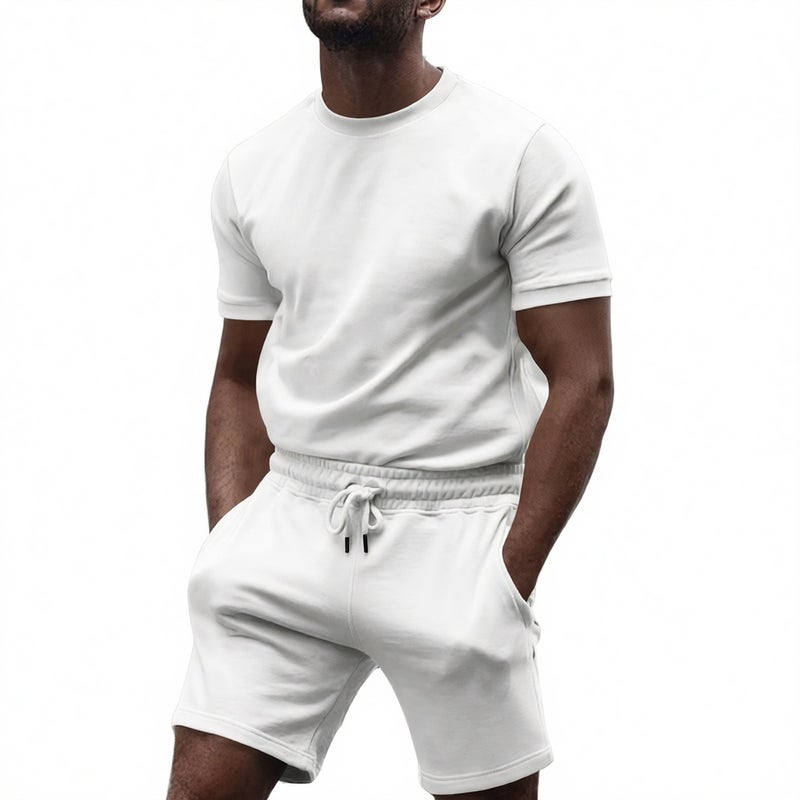 Men's Casual Short Sleeve T-Shirt and Shorts Two-Piece Set Summer Sportswear - Image 4