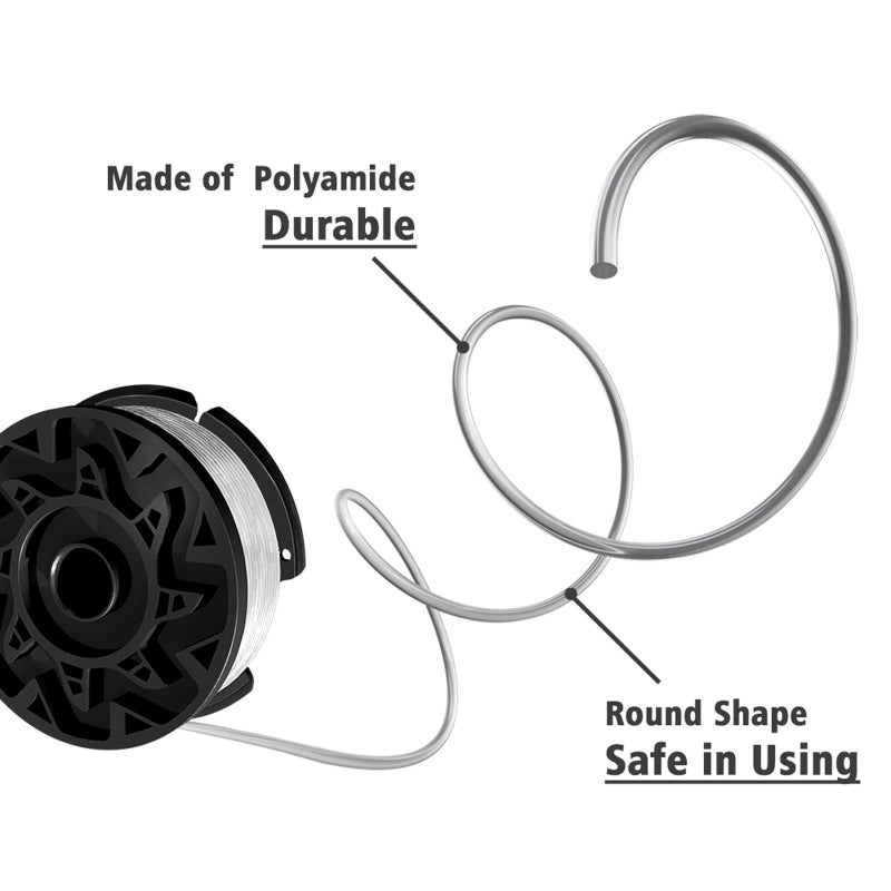 X Home AF-100 Weed Eater String Compatible with Black Decker String Trimmers, 6 Spools & 1 Cap - Image 5