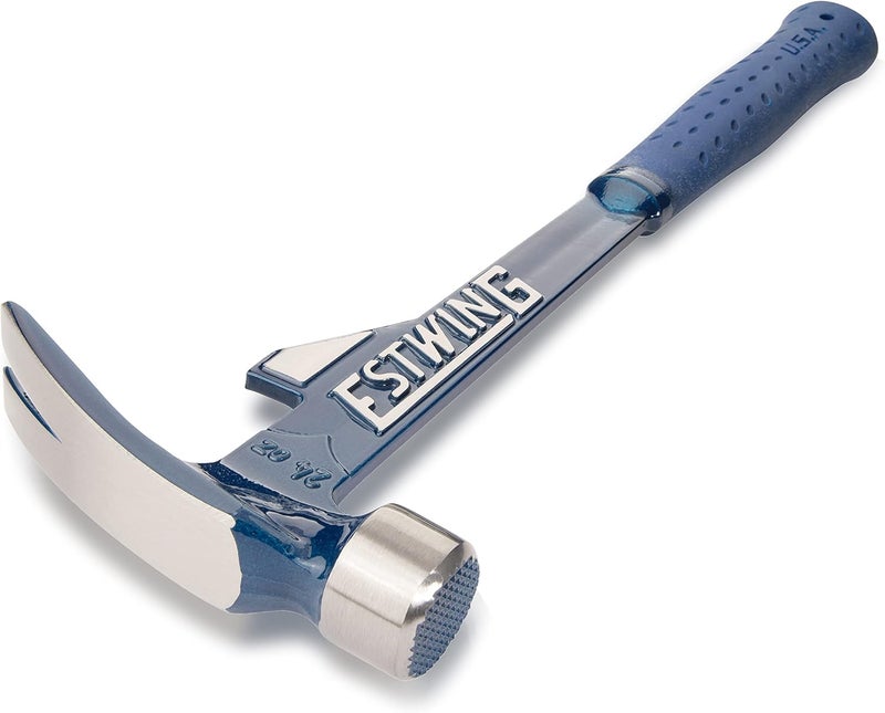 Estwing Hammertooth Hammer - 24 oz Long Handle Straight Rip Claw with Milled Face & Shock Reduction Grip - E6-24TM - Image 2