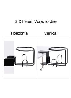 Excefore Large Desk Cup Holder, 1 Pack Clip On Table Anti-Spill Cup for Lawn Chair, Horizontal or Vertical Mount (Black)  - Image 5
