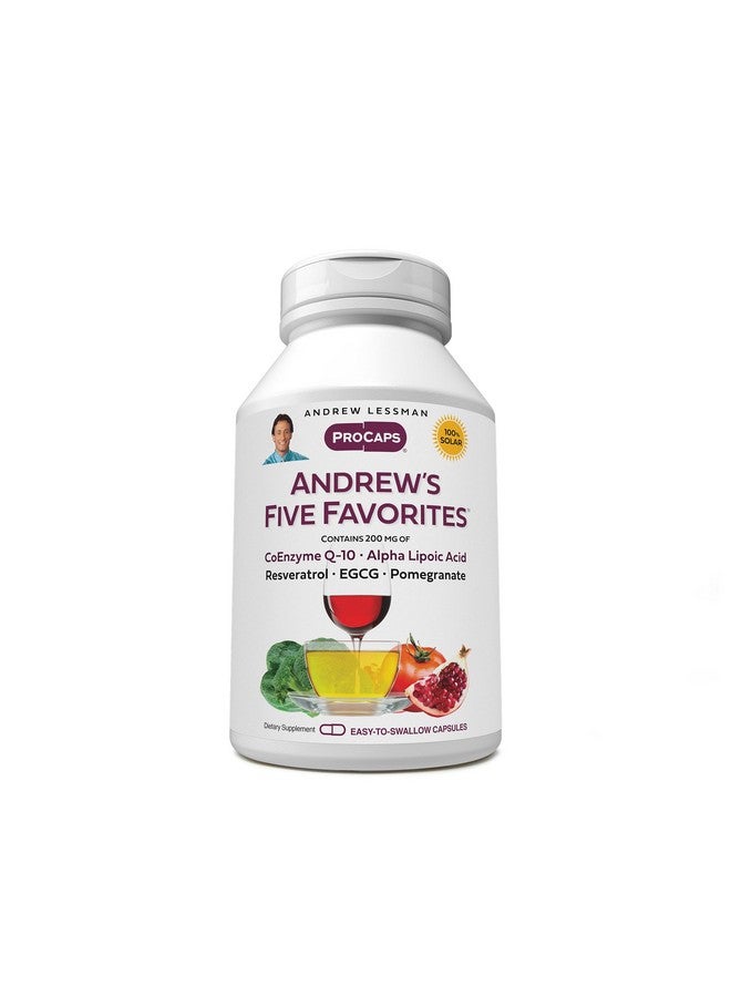 ANDREW LESSMAN Andrew's Five Favorites 30 Capsules - Provides 200mg Each of Coenzyme Q-10, Resveratrol, EGCG, Pomegranate and Alpha Lipoic Acid, Powerful Anti-Oxidant Support, No Additives - Image 1