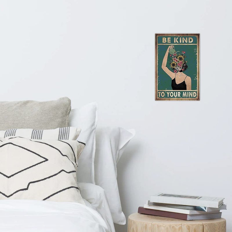 Bestylez Vintage Plant Posters Boho Office Nature Wall Decor - Teen Girls Room Posters - Be Kind To Your Mind Wall Art (951) - Image 4