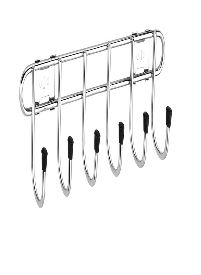 KEEPWELL 6 Pin Hook Stainless Steel Bathroom Cloth Hooks/Hanger/Key Holder/Door Wall Robe Hooks Rail for Hanging Keys, Clothes, Towel (1) - Image 5