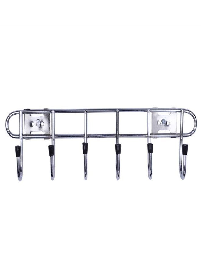 KEEPWELL 6 Pin Hook Stainless Steel Bathroom Cloth Hooks/Hanger/Key Holder/Door Wall Robe Hooks Rail for Hanging Keys, Clothes, Towel (1) - Image 3