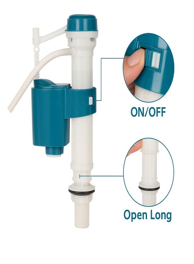 Prem's Big High-Pressure Anti-Siphon Ball Cock Fill Valve, Adjustable 7-11" Fit, Anti-Siphon Backflow Protection, Universal for One- & Two-Piece Toilets, White - Image 4