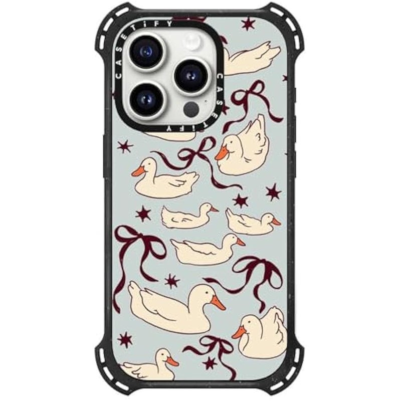 Casetify Bounce iPhone 15 Pro Case 【6X Military Grade Drop Tested / 21.3ft Drop Protection/Compatible with Magsafe】 - Ducks and Bows - Triple Black - Image 3
