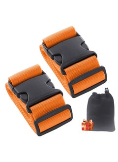 BenQuand 2 Pcs Suitcase Straps/Bright Color Adjustable Luggage Belts/Orange Luggage Straps for Suitcases  - Image 1