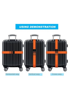 BenQuand 2 Pcs Suitcase Straps/Bright Color Adjustable Luggage Belts/Orange Luggage Straps for Suitcases  - Image 5